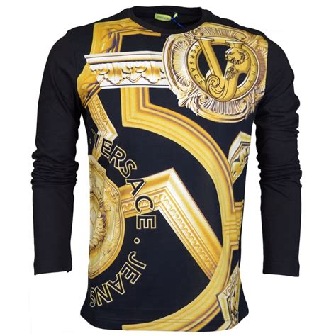 versace slim fit cotton shirt|Versace long sleeve shirt men.